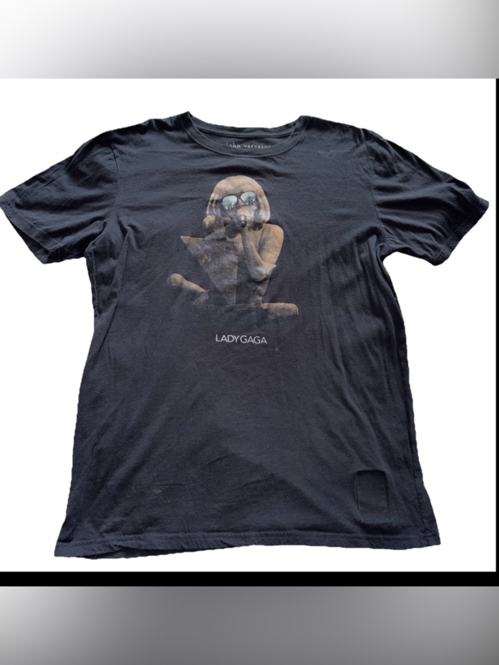 John Varvatos Grammy Label Lady Gaga 2010 Limited Edition Black T-Shirt, size L